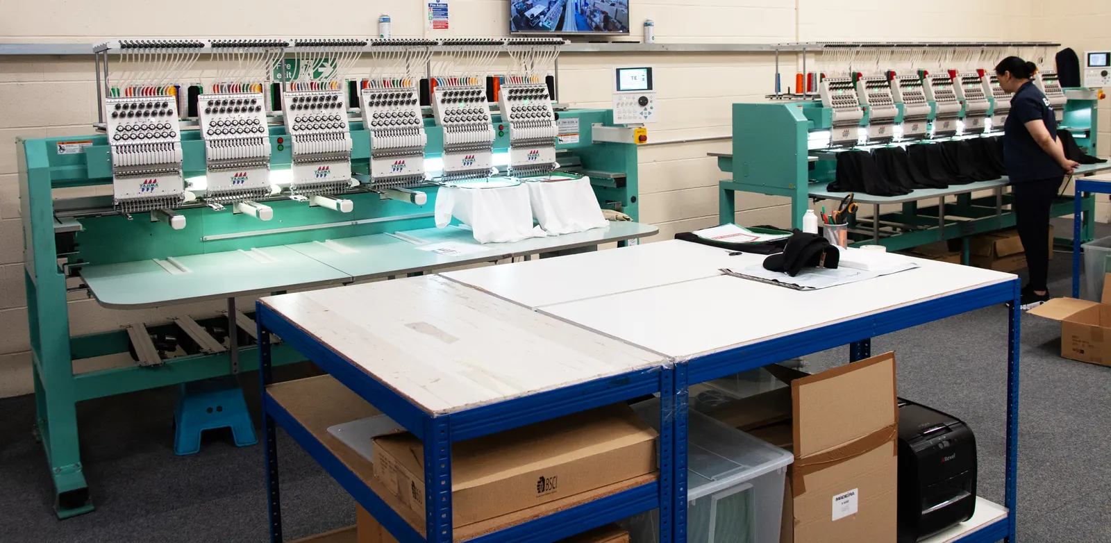 Branded workwear in production at BR Apparel, Bradford