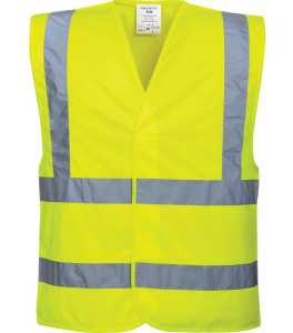 Portwest hi-vis vest in yellow with reflective bands