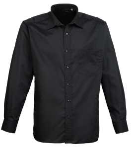 Premier long sleeve poplin shirt in black